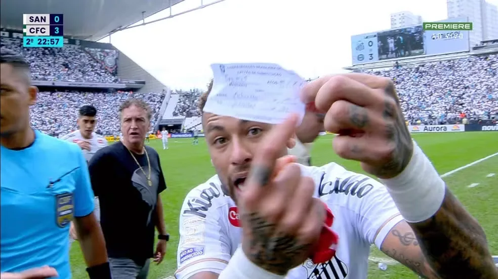 Santos aciona STJD e pede anulação de jogo contra Coritiba por 'Erro de Direito' em substituição equivocada de Neymar