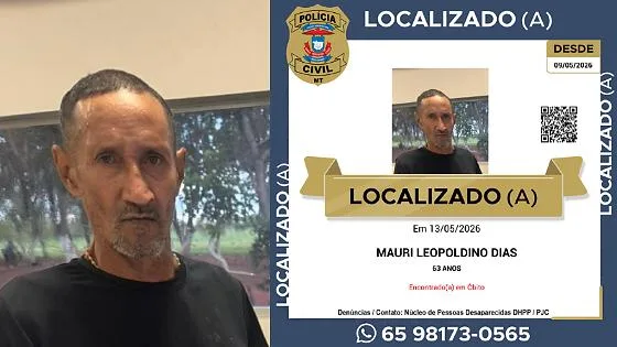Idoso desaparecido após deixar clínica em Cuiabá é achado sem vida