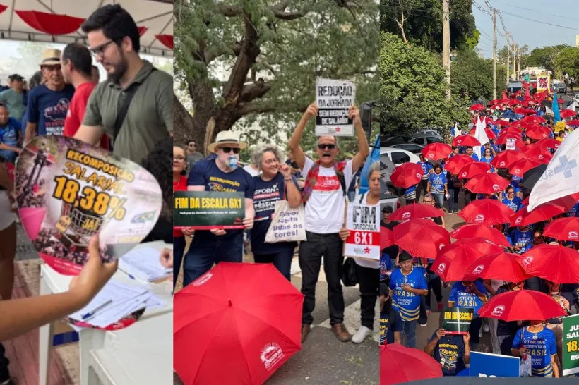 Servidores públicos protestam em Cuiabá e exigem pagamento de 18,38% de perdas acumuladas da RGA